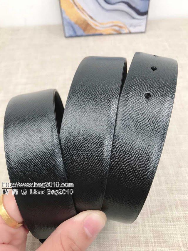 Zegna男士皮帶 傑尼亞雙面用旋轉五金牛皮腰帶  jjp1388
